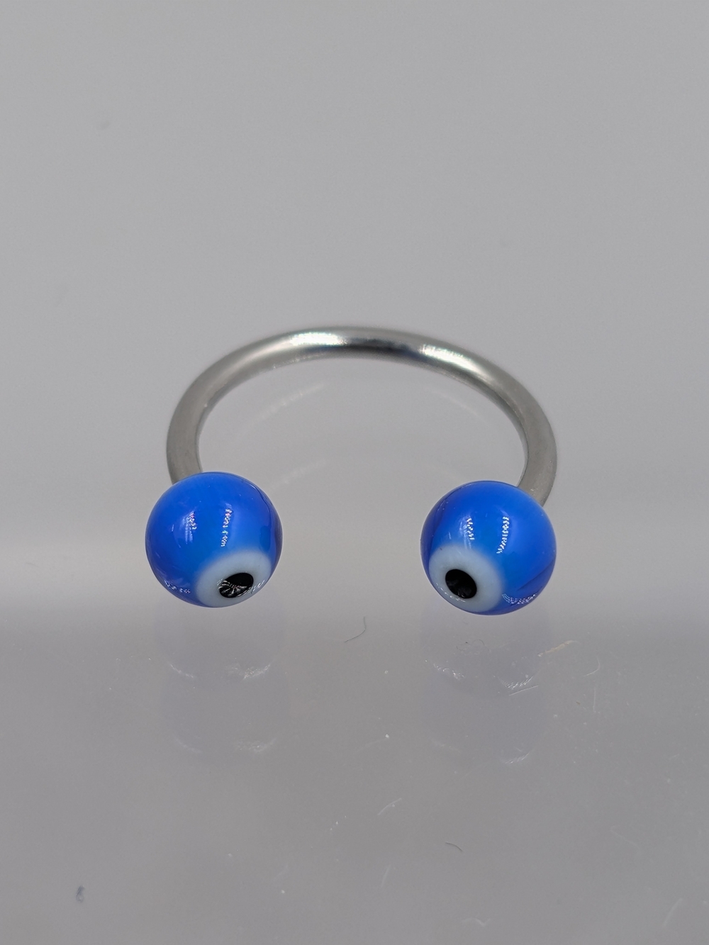 Blue Evil Eye Horseshoe Circular Barbell Body Jewelry | M314